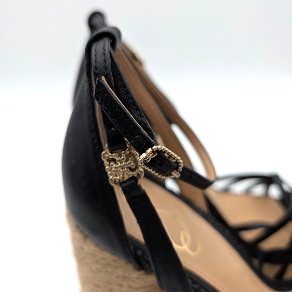 Sam Edelman Kade Platform Sandals Women's Black Leather Size US8M EU38.5 - Picture 9 of 10